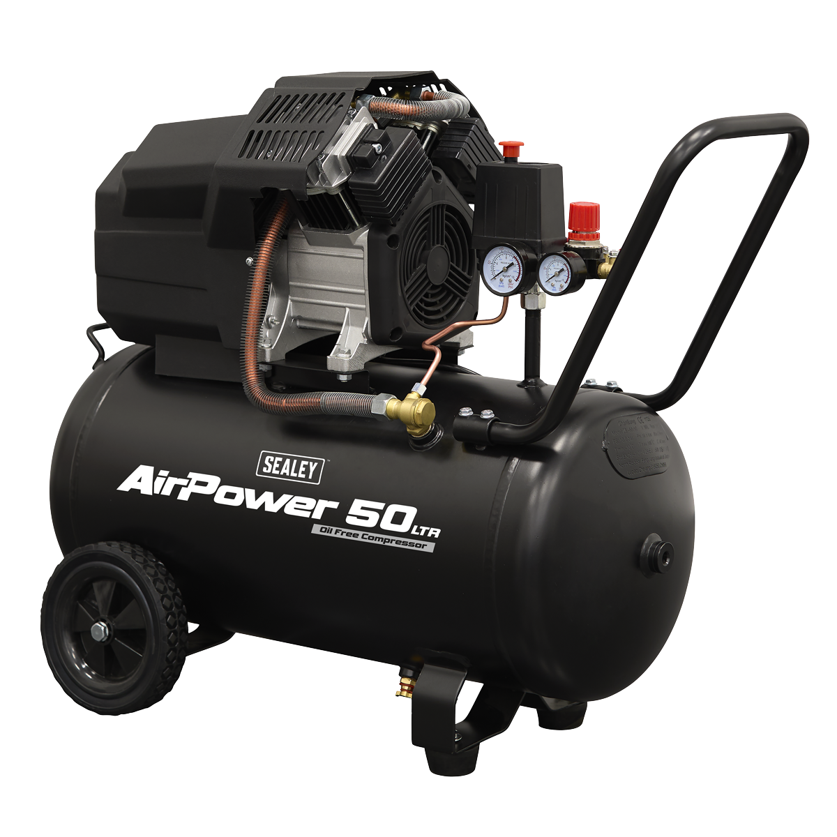 Air Compressor 50L V-Twin Oil Free Direct Drive 3hp