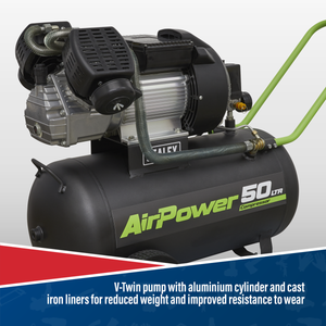 50L V-Twin Direct Drive Air Compressor 3hp