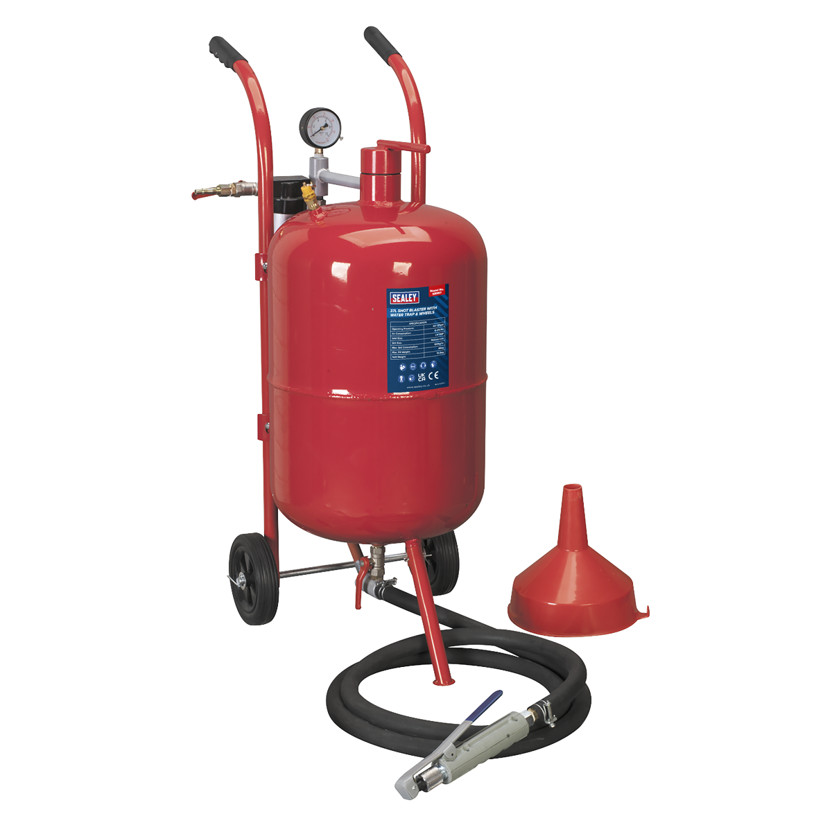 Shot Blaster with Water Trap & Wheels 37L