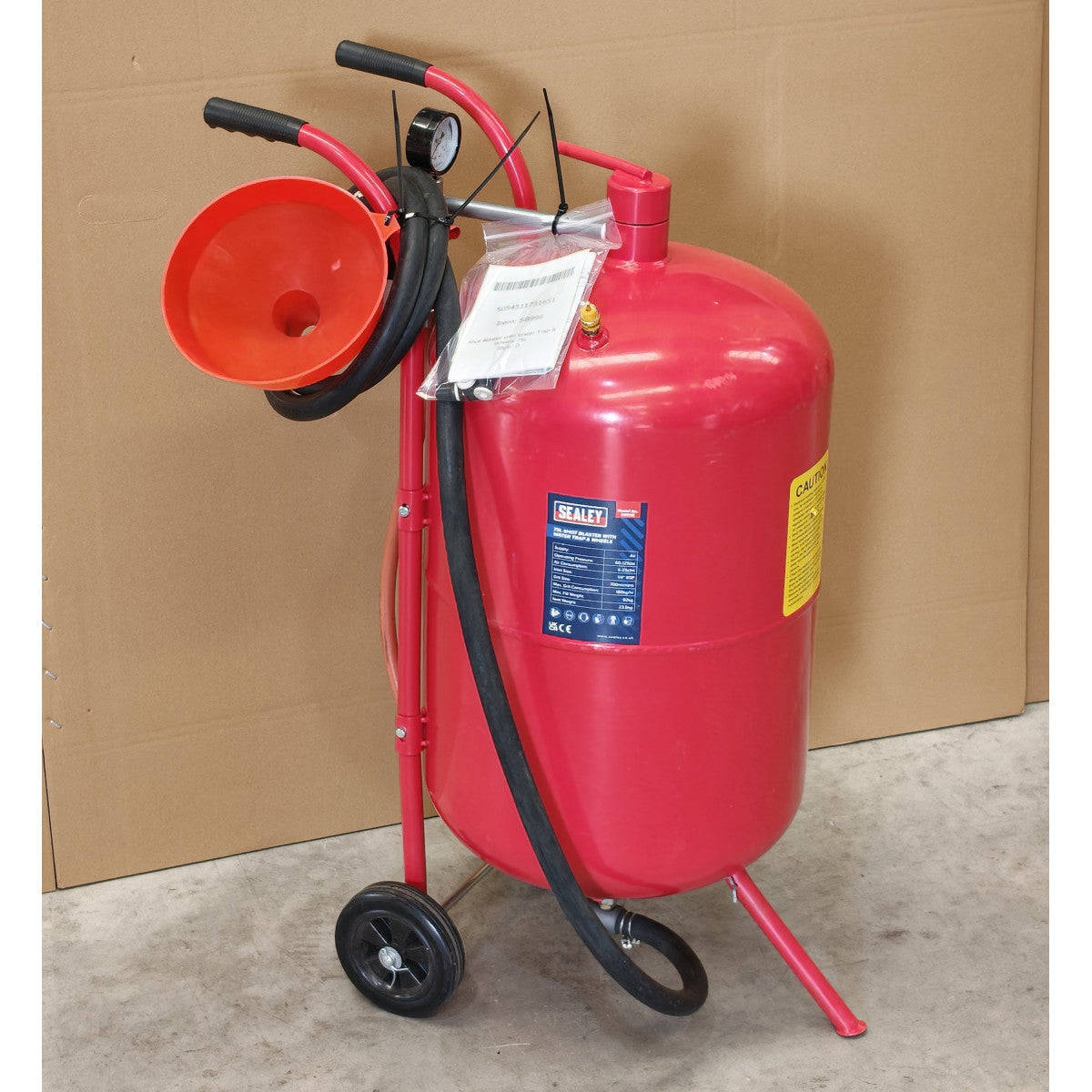 Shot Blaster with Water Trap & Wheels 75L (Factory Refurbished D)