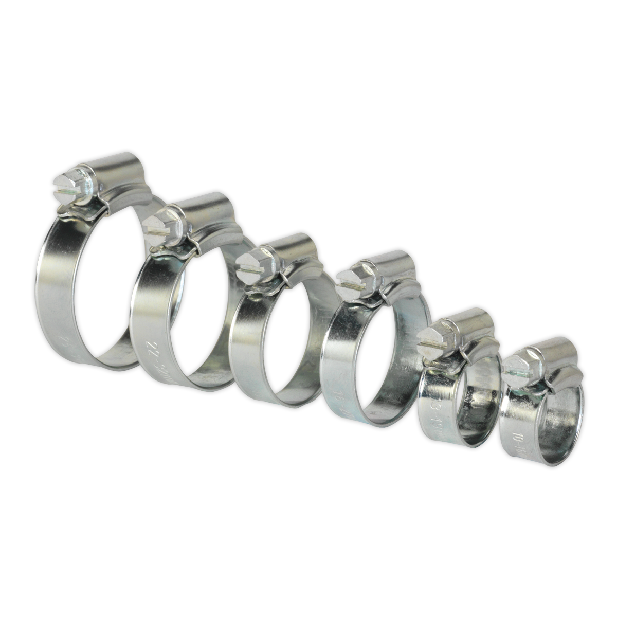 Zinc Plated Hose Clip Assortment 8-29mm 30pc