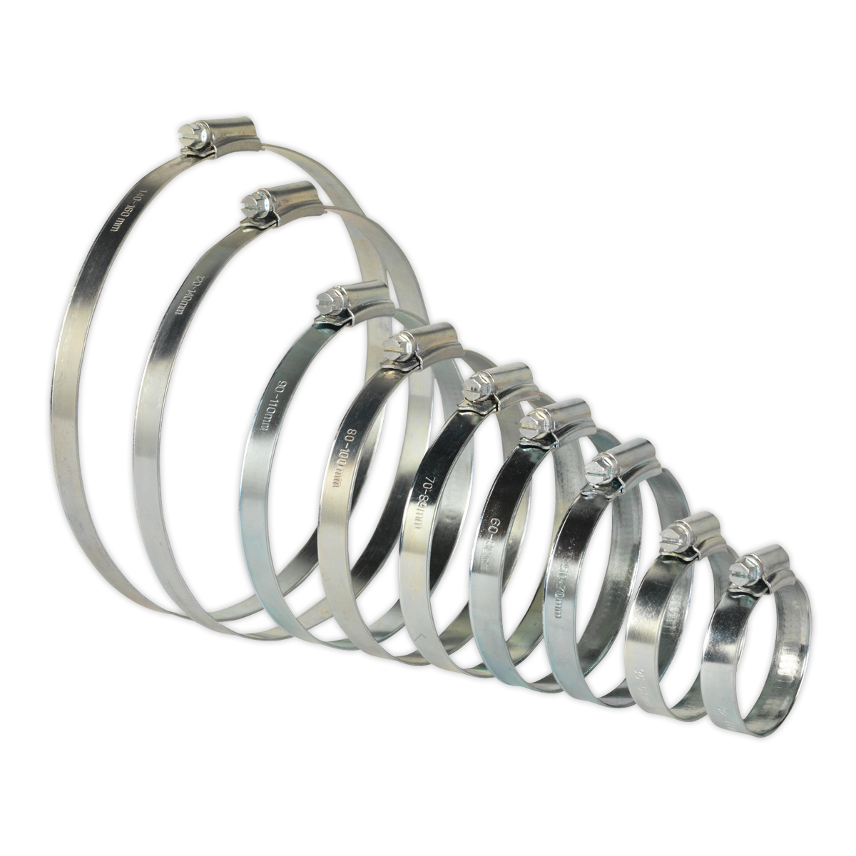 Zinc Plated Hose Clip Assortment 44-160mm 26pc