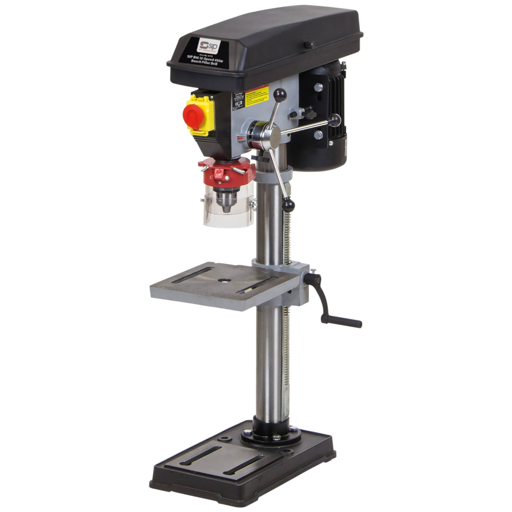 SIP 01711 Bench Mounted Pillar Drill, 840mm Height, 12 Speed, 450W 230V
