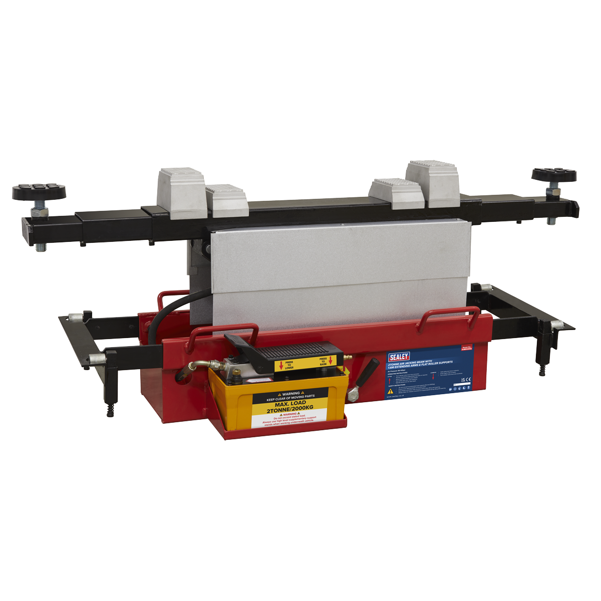 Air Jacking Beam 2 Tonne with Arm Extenders & Flat Roller Supports