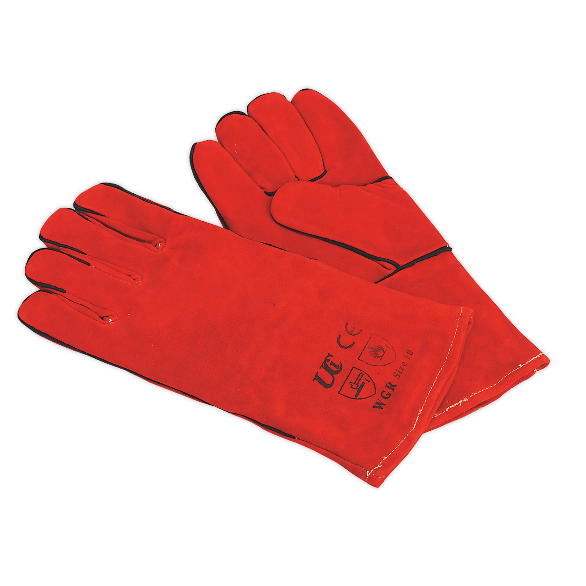 Lined Leather Welding Gauntlets - Pair