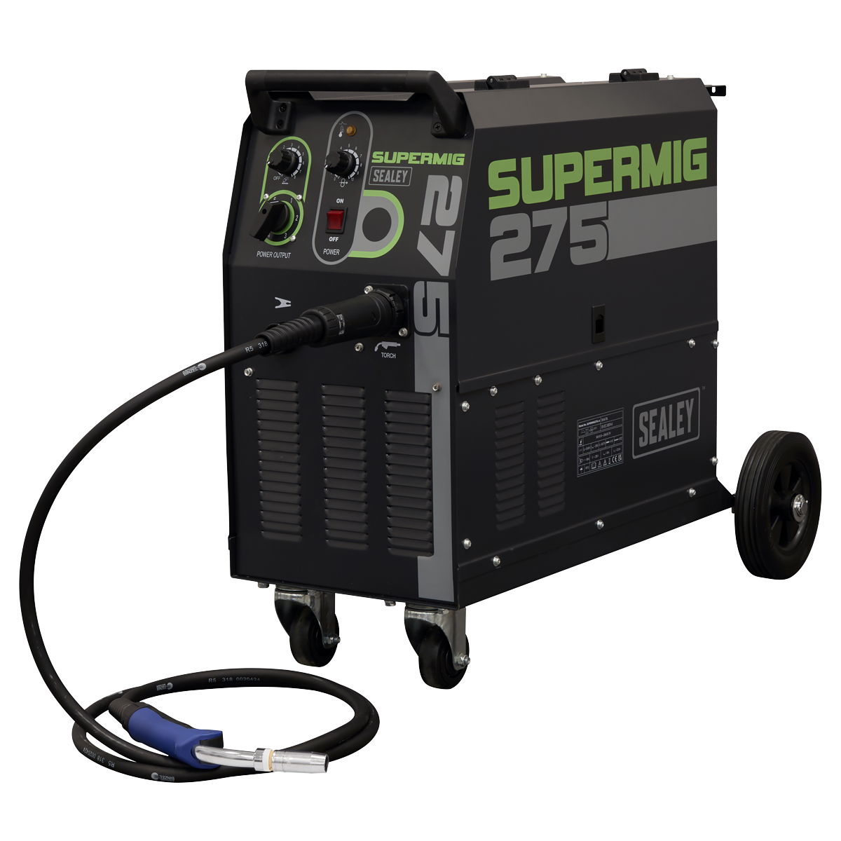 Professional Gas/Gasless MIG Welder with Binzel® Euro Torch 270A 230V