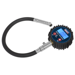Sealey TST002 Digital Display Wheel Tyre Air Pressure Gauge with Push On Connector