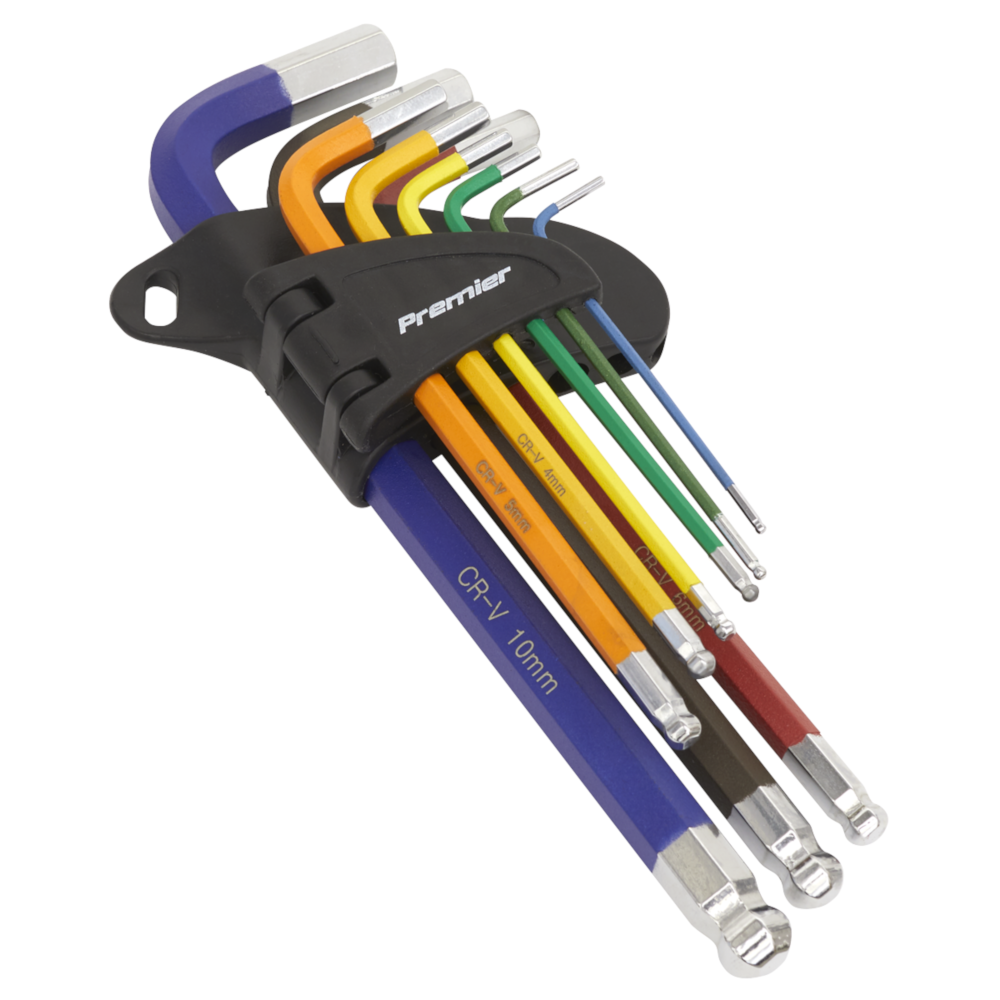 Sealey AK7190 9 Piece Anti Slip Long Allen Hex Wrench Key Hand Tool Set