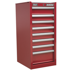 Sealey AP33589 Superline Pro 8 Drawer Hang On Tool Chest Storage Box with Ball Bearing Slides Red