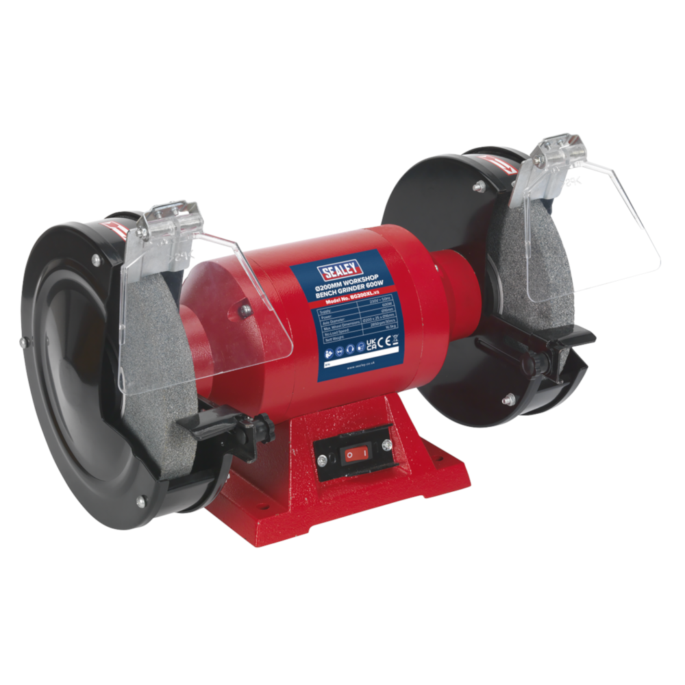 Sealey BG200XL Bench Mounted Garage Workshop Grinder 200mm 600W 230V