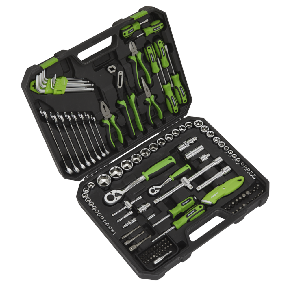 Sealey S01214 135 Piece Socket, Hex Bit, Spanner, Screwdriver, Pliers Mechanics Hand Tool Kit