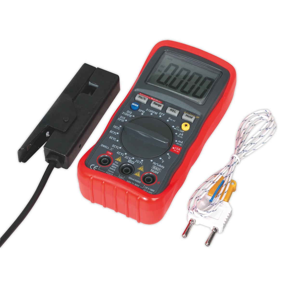 13-Function Digital Automotive Multimeter with Inductive Coupler