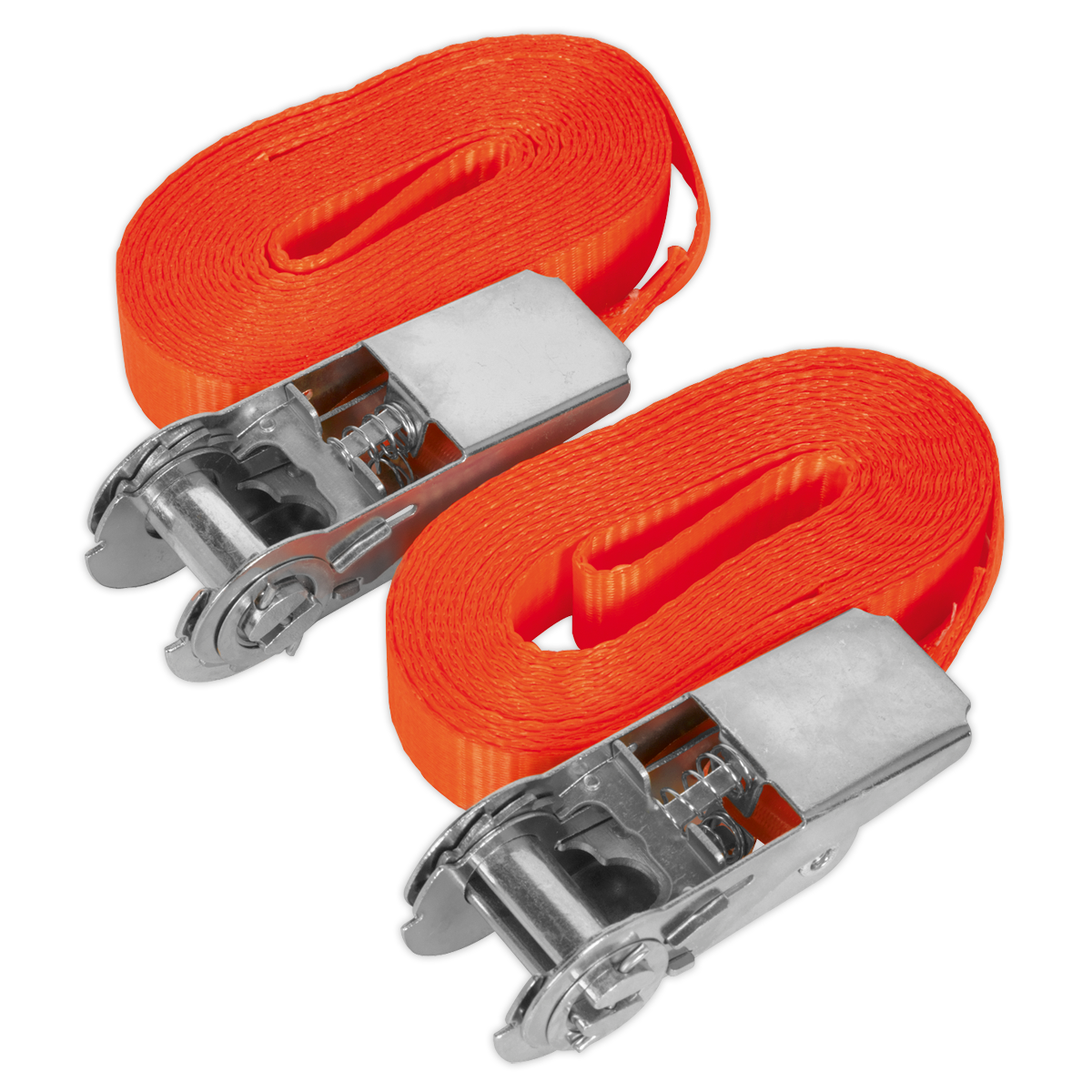 Self-Securing Ratchet Straps 25mm x 4.5m 800kg Breaking Strength - Pair