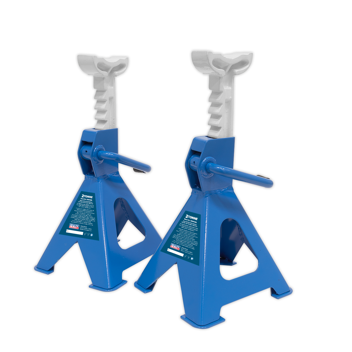 Ratchet Type Axle Stands, 2 Tonne Capacity per Stand, Blue (VS2002BL)