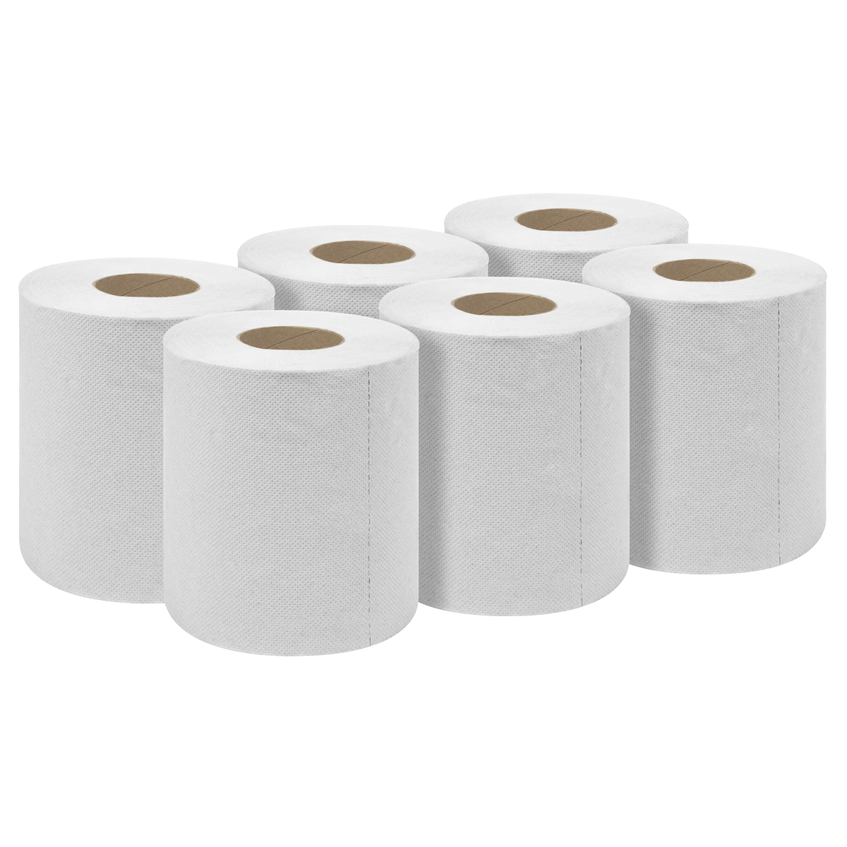 2-Ply Embossed White Paper Roll 60m - Pack of 6