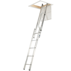Werner 76002 Aluminium 2 Section Sliding Attic Access Loft Ladder 2.13m-2.69m EN14975