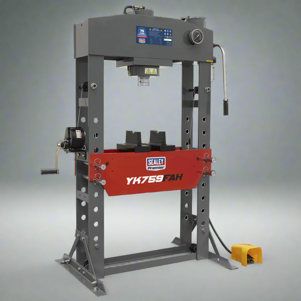 Premier Air/Hydraulic Floor Type Press with Foot Pedal 75 Tonne
