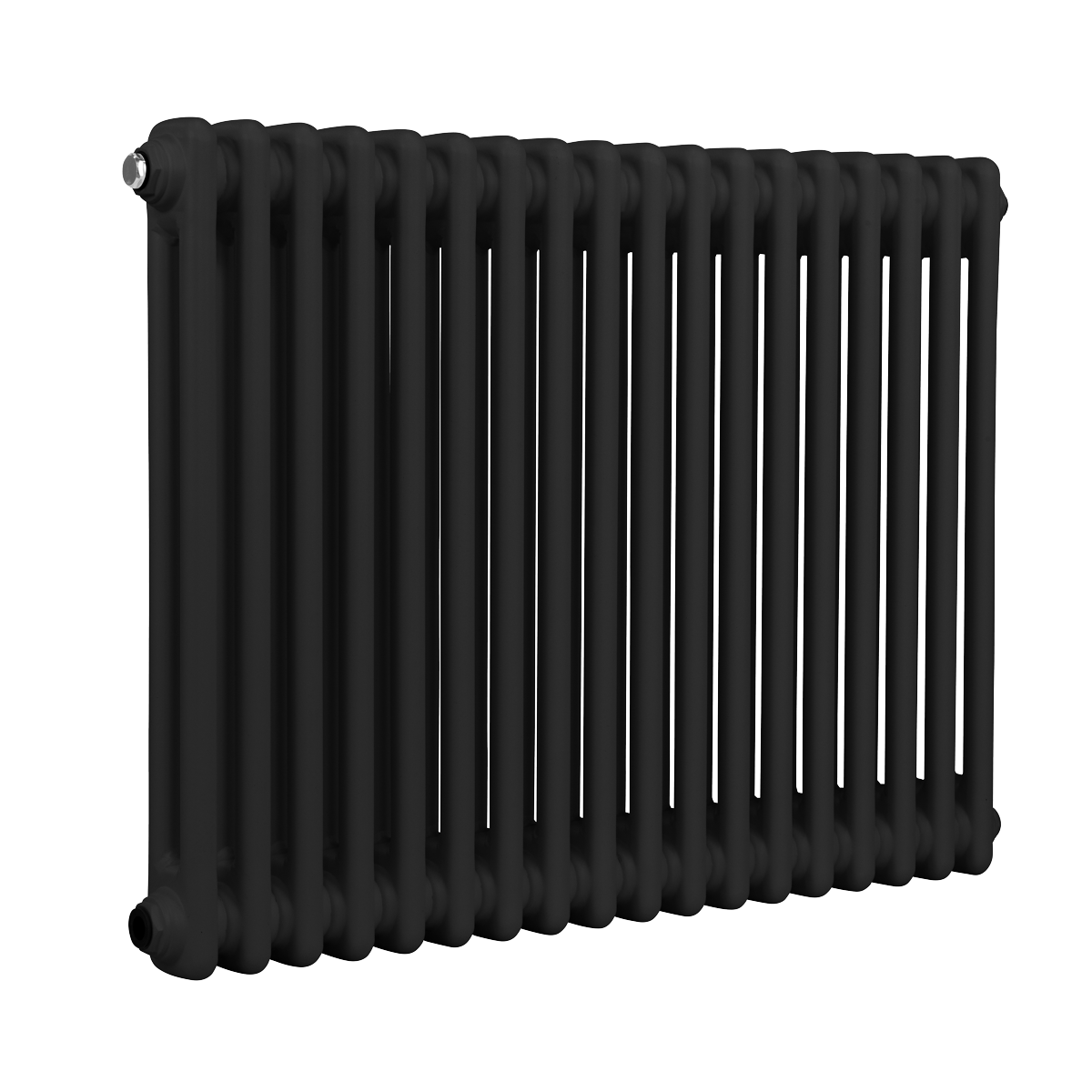 Baridi Horizontal Traditional 2 Column Radiator 600 x 832mm – Black