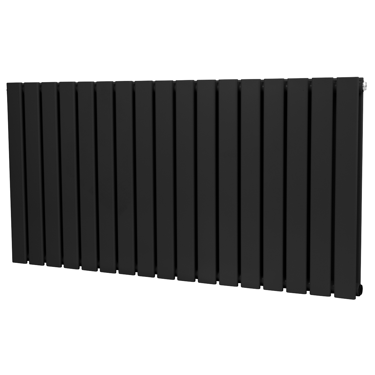 Baridi Horizontal Radiator Contemporary Double Flat Panel Design 600 x 1190mm – Black