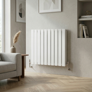 Baridi Horizontal Radiator Contemporary Double Flat Panel Design 600 x 700mm - White