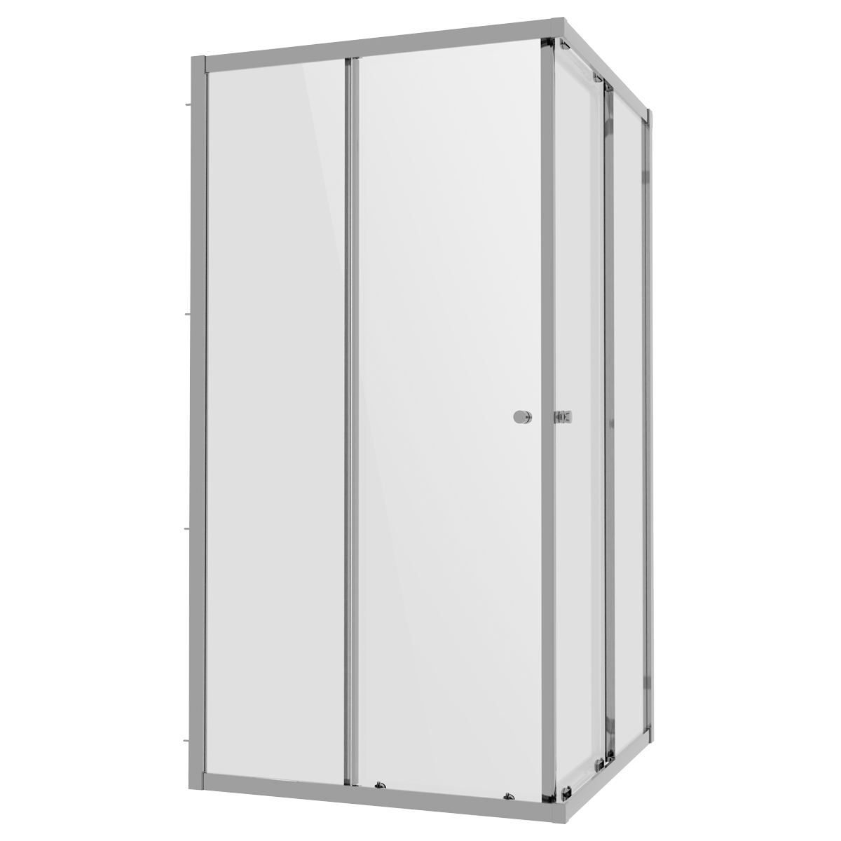 Corner Shower Entry Enclosure 900 x 900 x 1850mm with 6mm Tempered Glass - Chrome