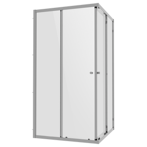 Corner Shower Entry Enclosure 900 x 900 x 1850mm with 6mm Tempered Glass - Chrome