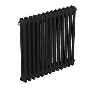 Baridi Horizontal Traditional 2 Column Radiator 600 x 607mm – Black