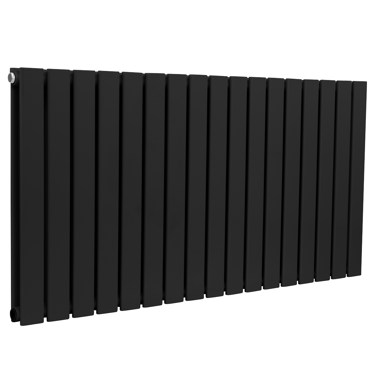 Baridi Horizontal Radiator Contemporary Double Flat Panel Design 600 x 1190mm – Black