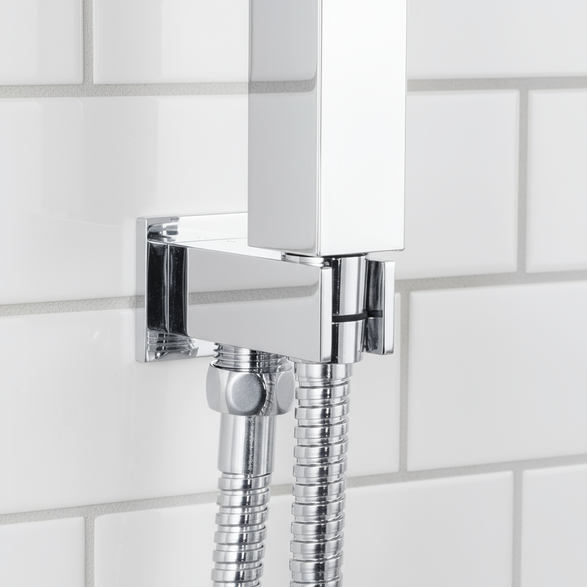 Concealed Thermostatic Shower Set 20 x 20cm Square Head & Hand Shower - Chrome