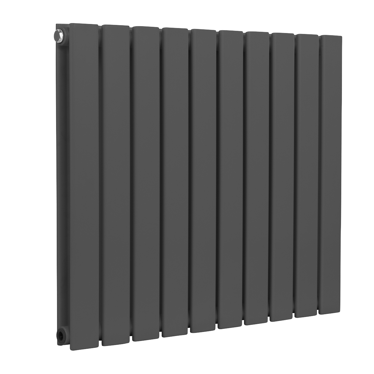 Baridi Horizontal Radiator Contemporary Double Flat Panel Design 600 x 700mm – Anthracite