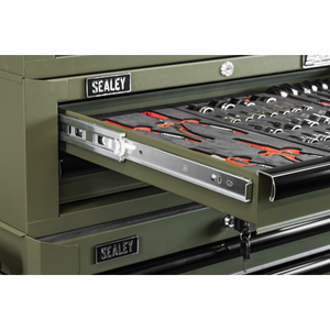 Superline PRO® Topchest, Mid-Box Tool Chest & Rollcab Combination 14 Drawer - Khaki