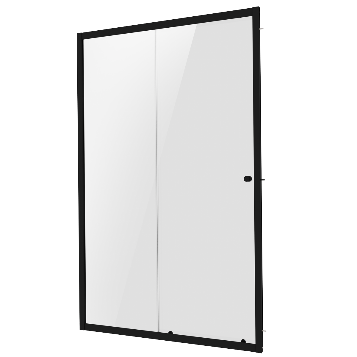 Sliding Shower Door 1000 x 1850mm, 6mm Tempered Glass, Reversible - Black