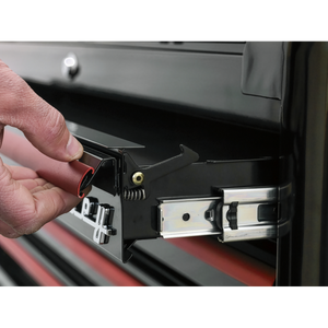Premier™ Retro Style Mid-Box Tool Chest 2 Drawer - Black with Red Anodised Drawer Pulls