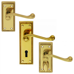 Carlisle Brass Georgian Lever on Backplate Internal Door Handle Set - Polished Brass