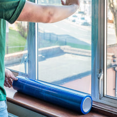 Florprotec Tac Bac Self-Adhesive Window Glass Splash Protection Film 600mm - Blue