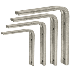 Fluted Steel Heavy Duty Strong Angle Support Shelving Bracket - Galvanised