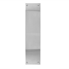 Plain Metal Square Corner Push Door Protector Repair Plate with Countersunk Holes - Polished Stainless Steel