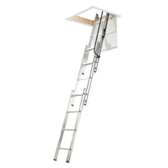 Werner 76013 Aluminium 3 Section Easy Stow Sliding Attic Access Loft Ladder 2.13m-3m EN14975