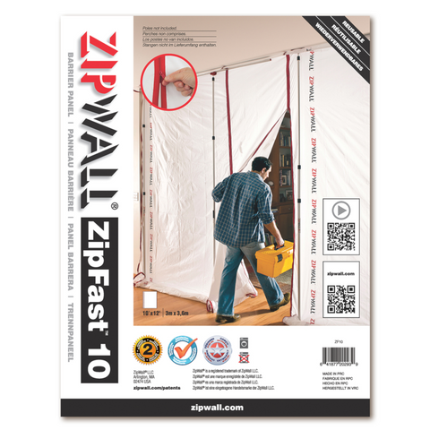 ZipWall ZipFast 10' Dust Barrier Panel