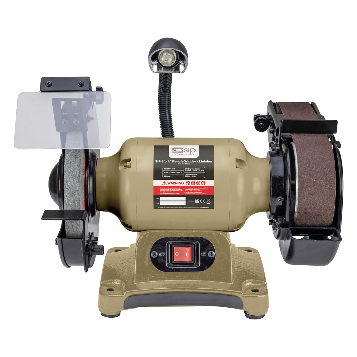 SIP Bench Grinder/Linisher, 200mm/50mm, 550W (01459)