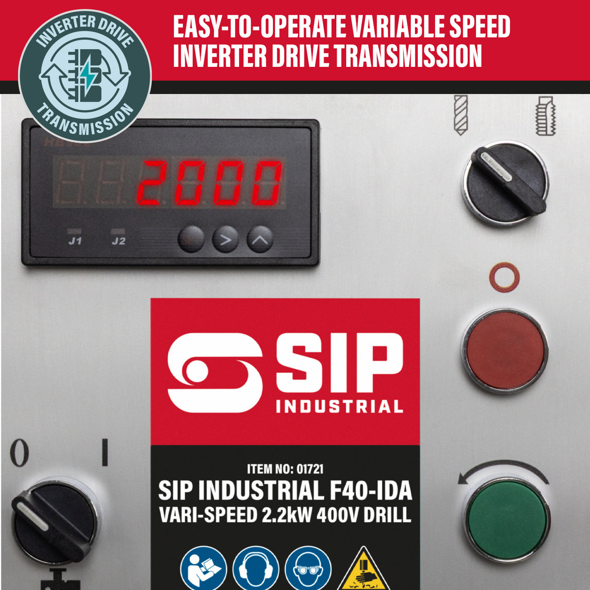 SIP Industrial F40-IDA Vari-Speed 2.2kW 400v Floor Pillar Drill