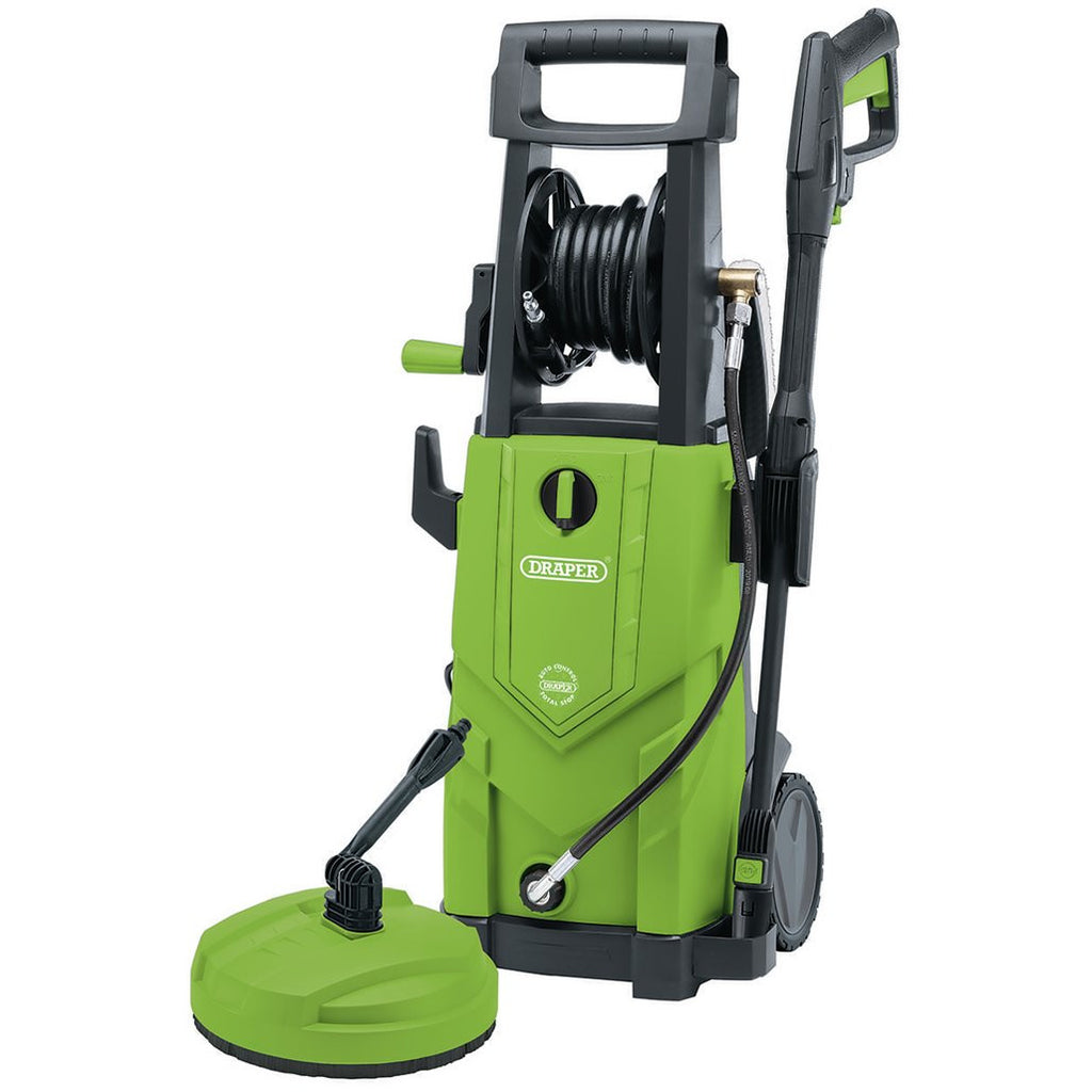 Draper Pressure Washer with Total Stop, 165bar, 2200W, Green (03095)