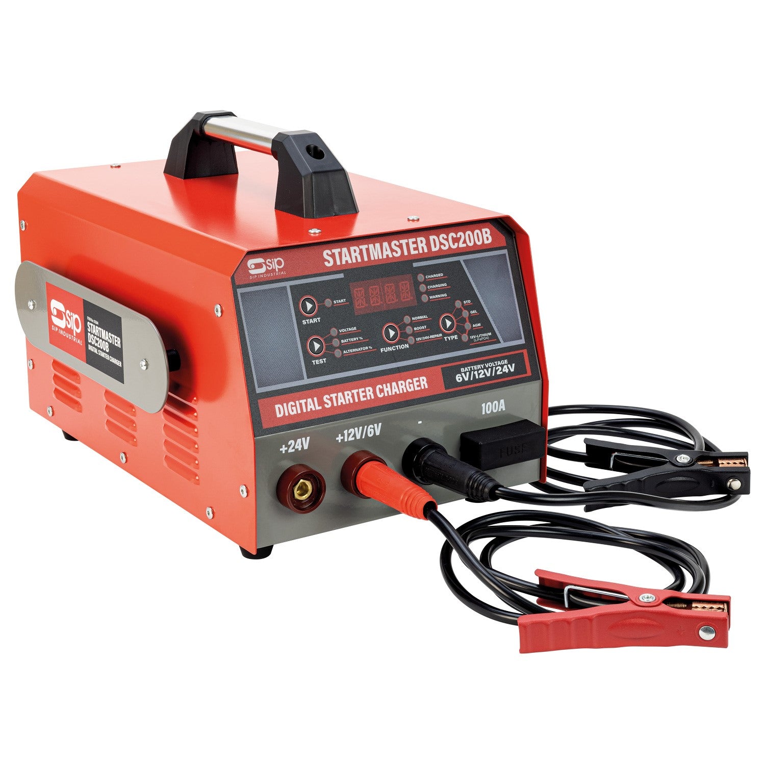 SIP Heavy-Duty Starter Charger, 200/25A 6/12/24V