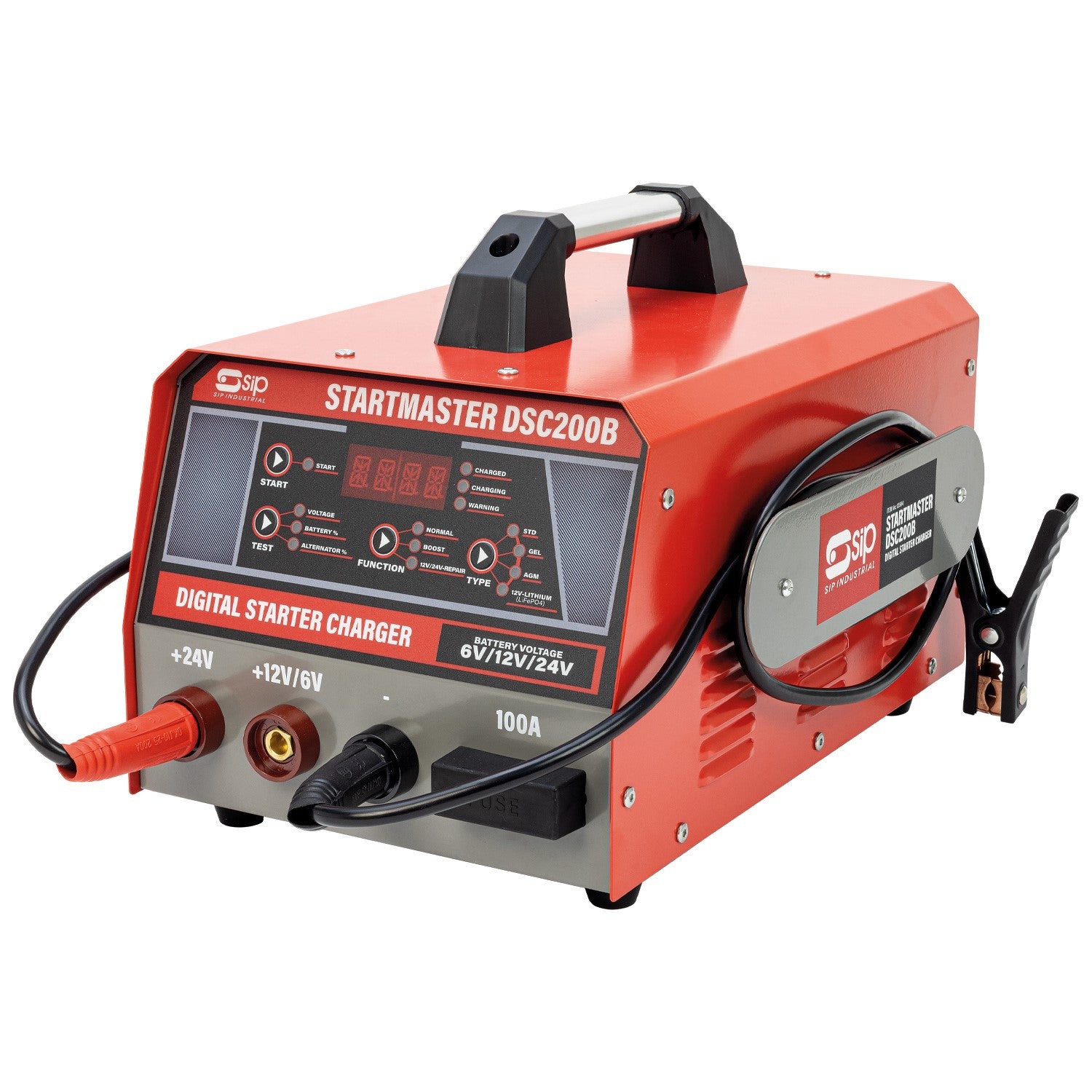 SIP Heavy-Duty Starter Charger, 200/25A 6/12/24V