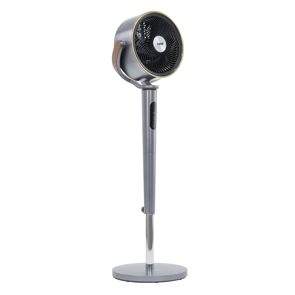 Baridi 12" Pedestal Fan with Remote Control, Back Light & 12hr Timer - Grey