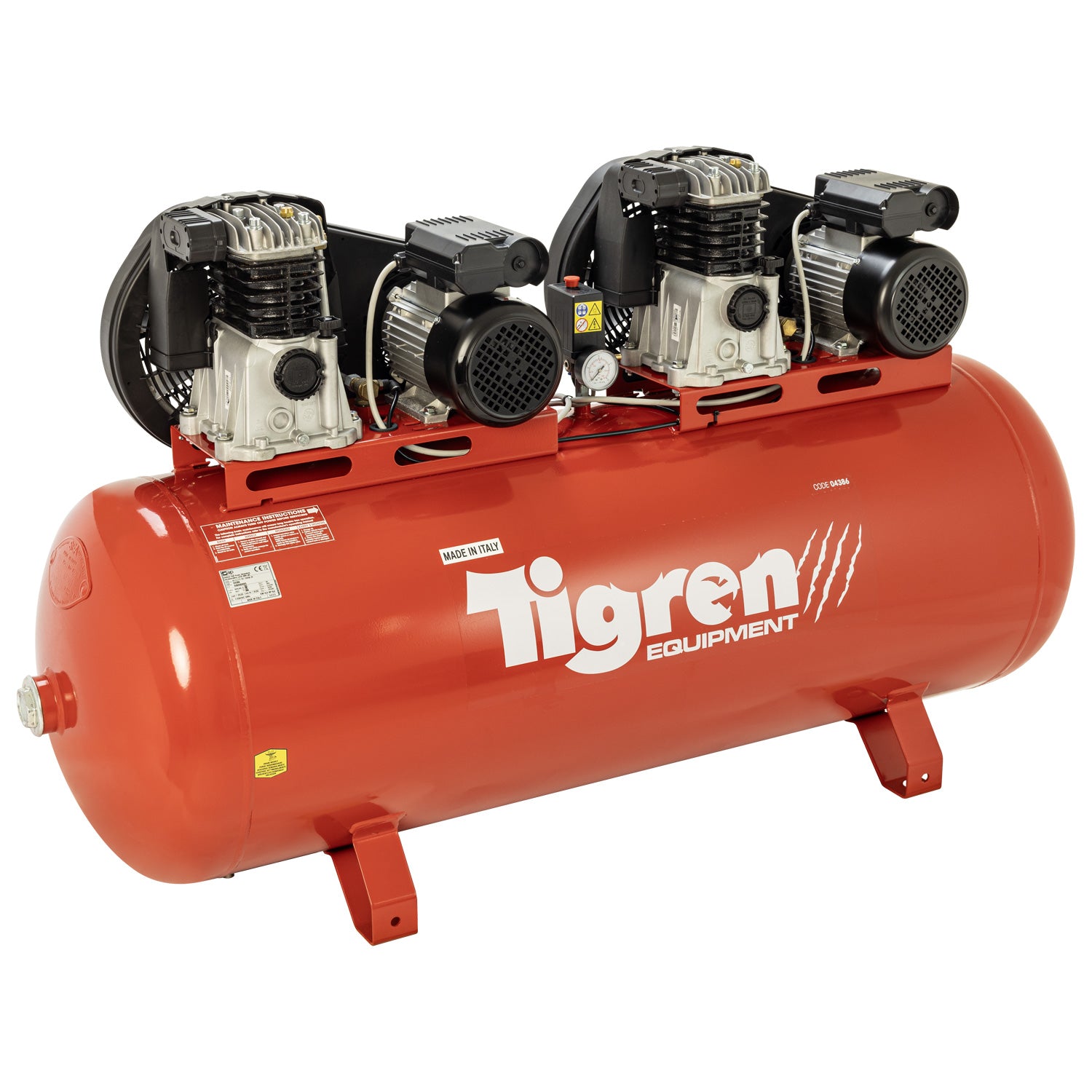 TIGREN 270L Tandem Belt Drive Air Compressor, 6hp (04386)
