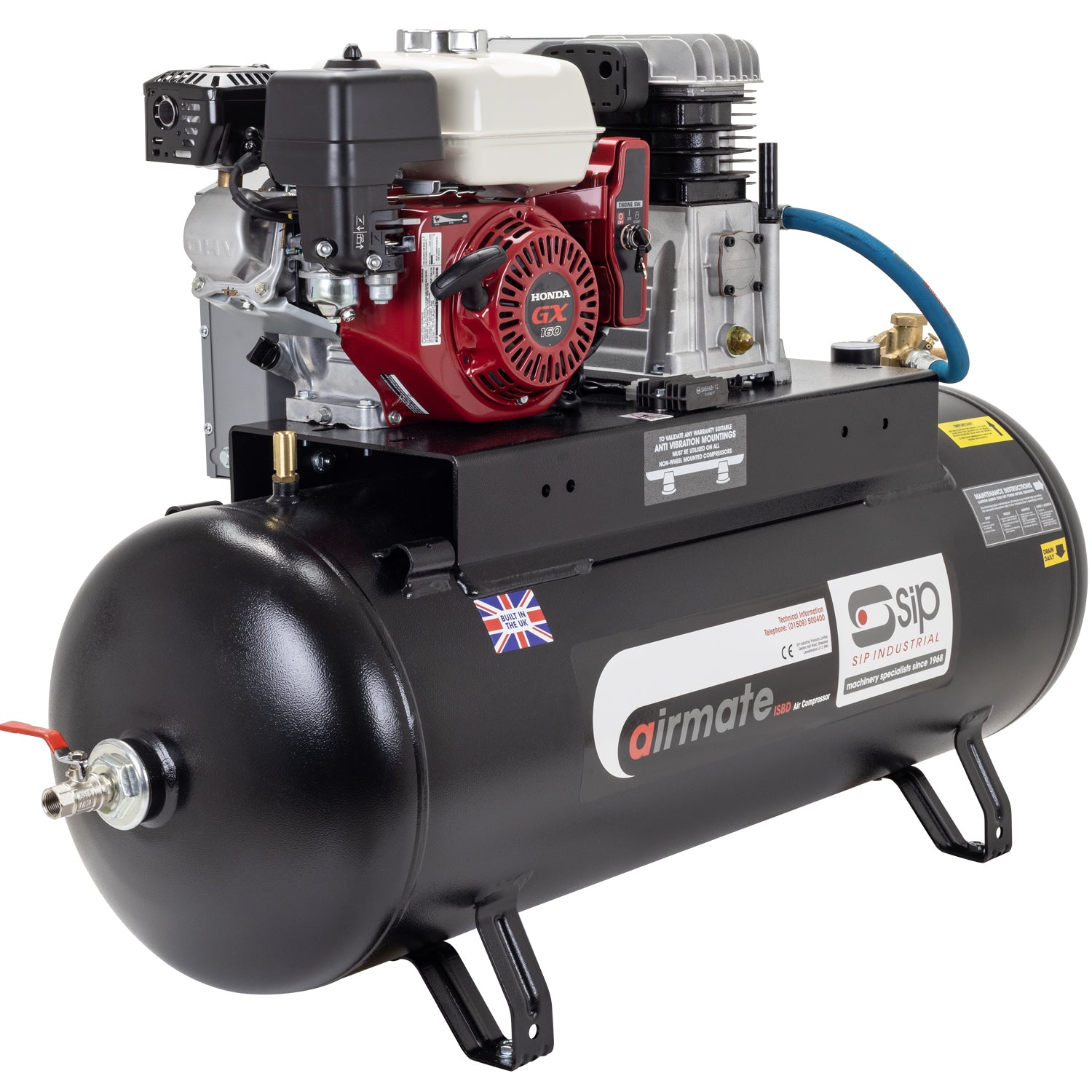SIP ISHP5.5/150ES Industrial Petrol Compressor