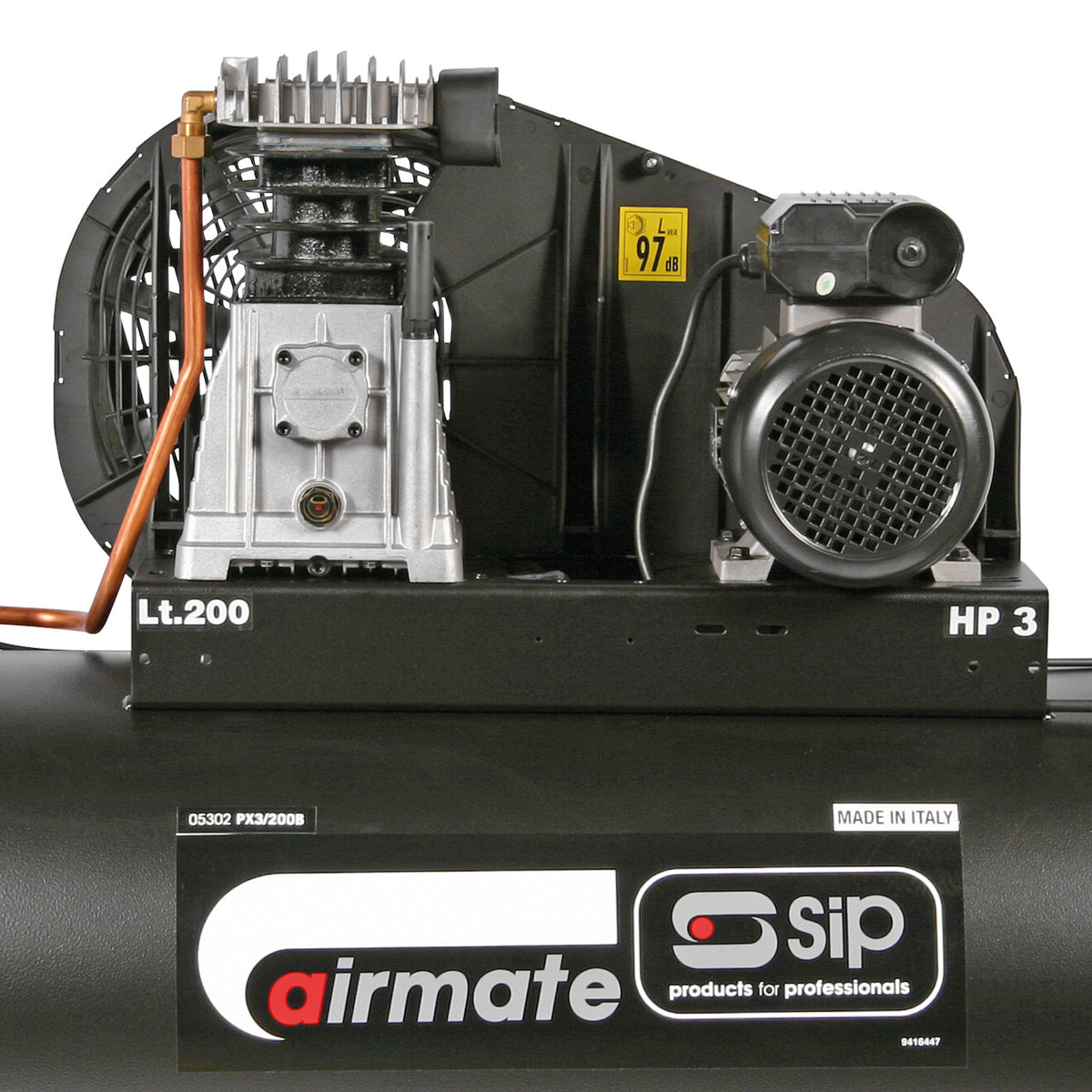 SIP AIRMATE PX3/200-SRB 200L Belt Drive Air Compressor, 3hp (05302)