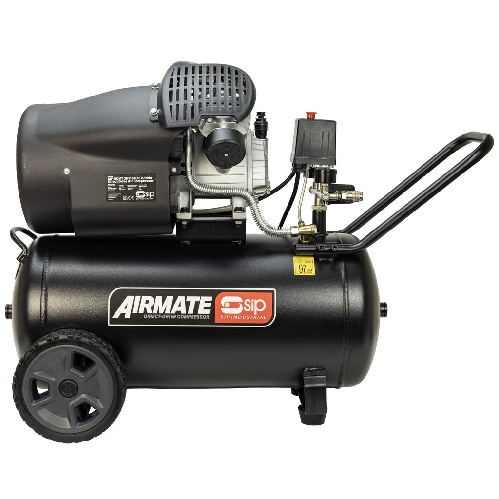 SIP AIRMATE DDVT 50L V-Twin Direct Drive Air Compressor, 3hp (05325)