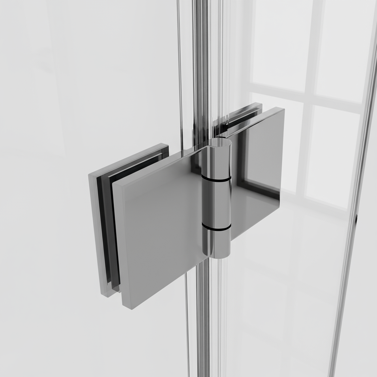 Bi-Fold Shower Door 800 x 1850mm, 6mm Tempered Glass, Reversible - Chrome